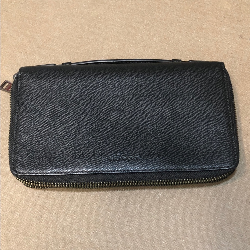 Coach Black Double Zip-Around Wallet